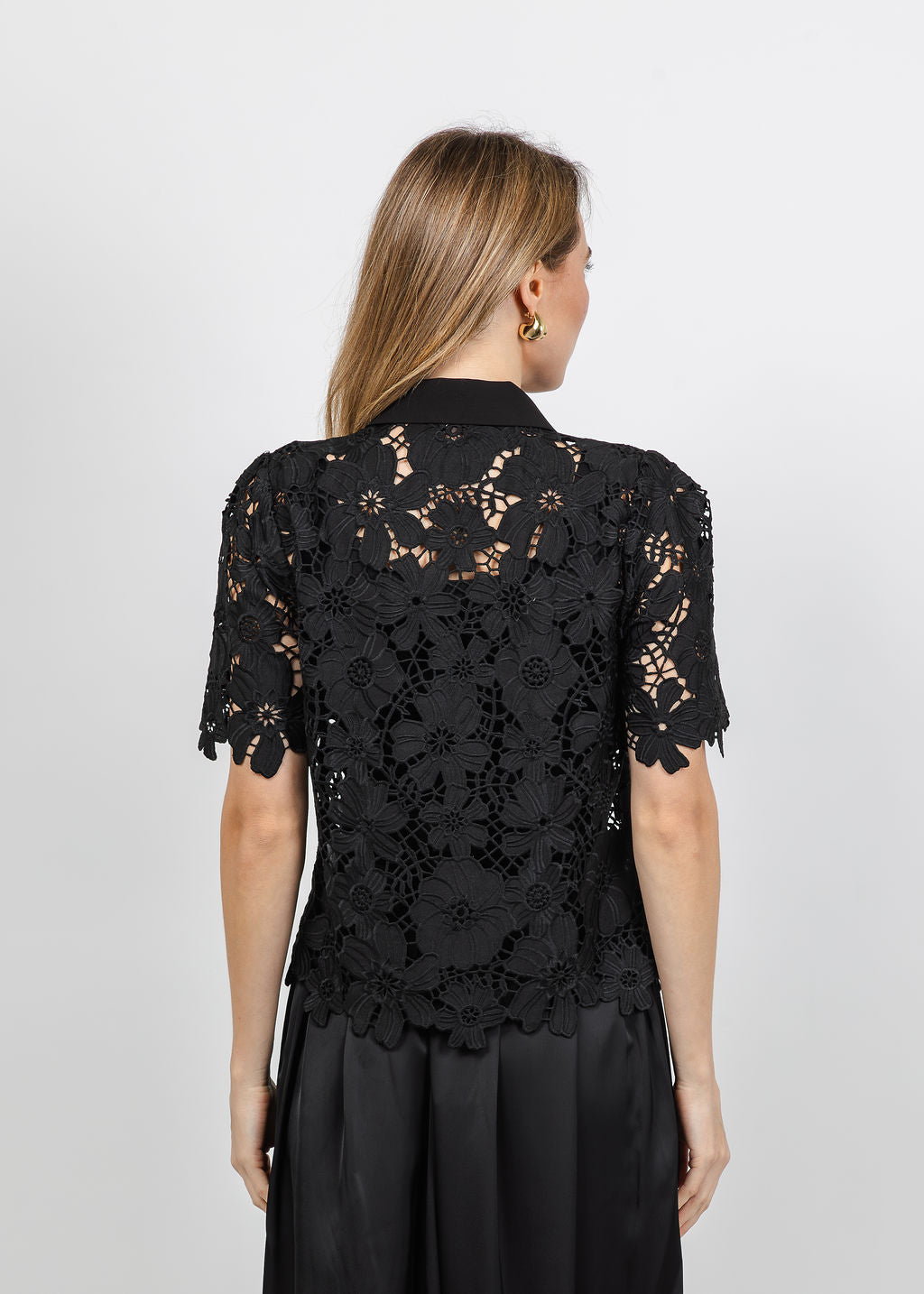 Dani Parker The Dani Lace Top in Black available at Barbara Katz