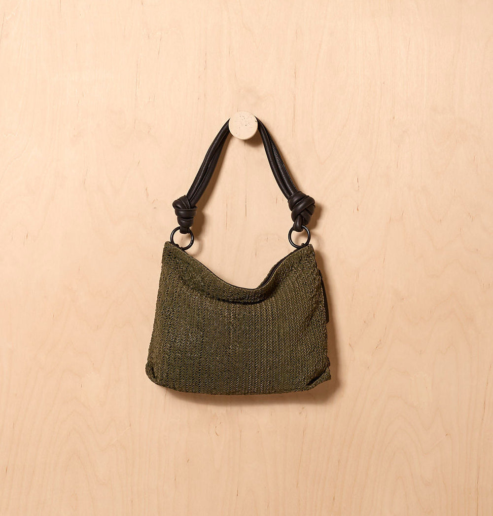 Daniella Lehavi Dallas Contour Shoulder Bag in Rifle Green available at Barbara Katz