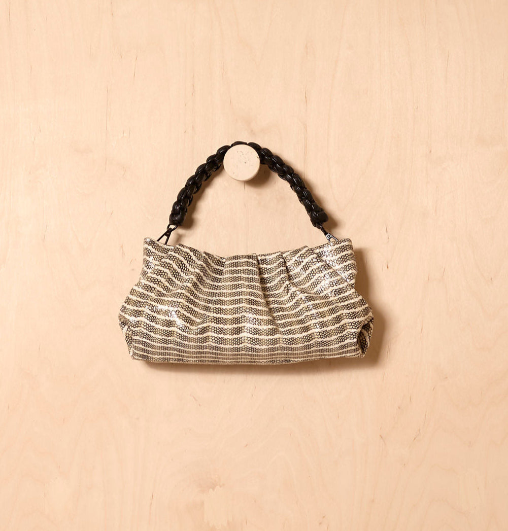 Daniella Lehavi Bali Braided Landscape Bag in Cream available at Barbara Katz