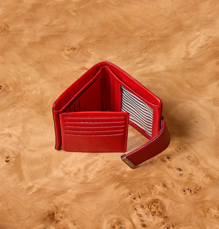 Daniella Lehavi Frida Medium Wallet in Red Croco available at Barbara Katz