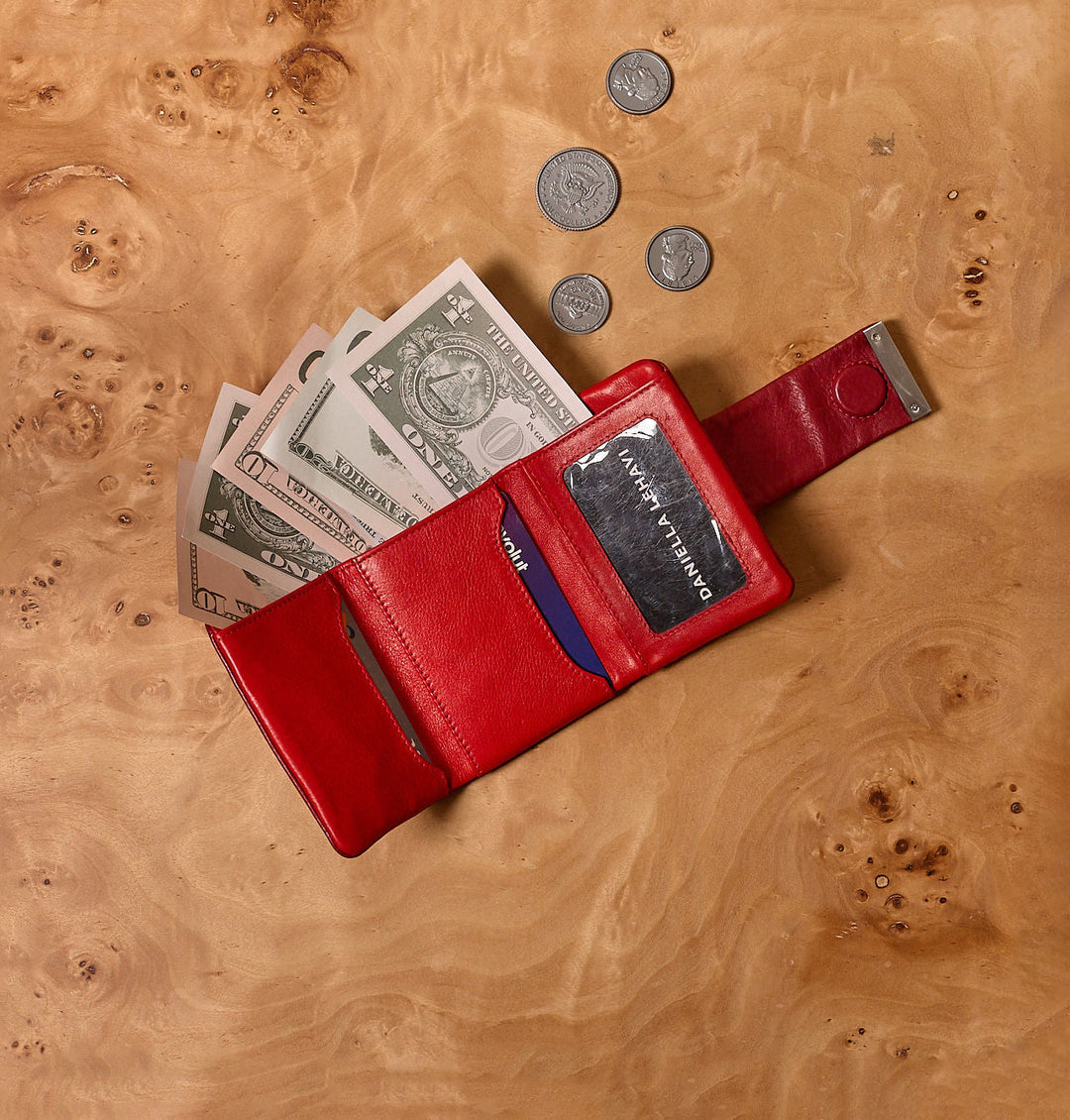 Daniella Lehavi Frida Small Wallet in Red Croco available at Barbara Katz