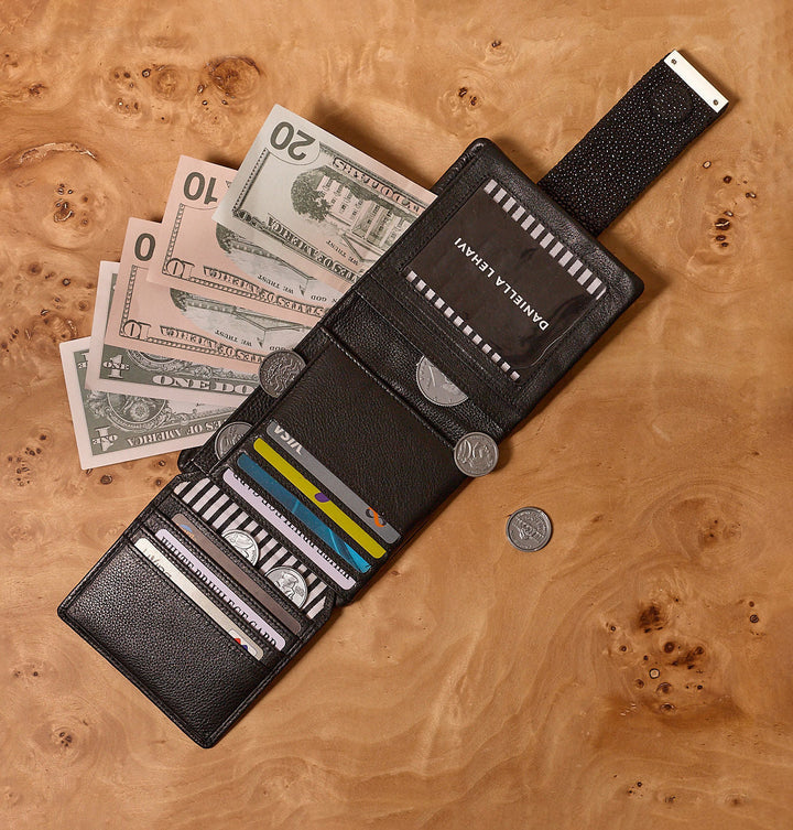 Daniella Lehavi Frida Medium Wallet in Dazzled Black available at Barbara Katz