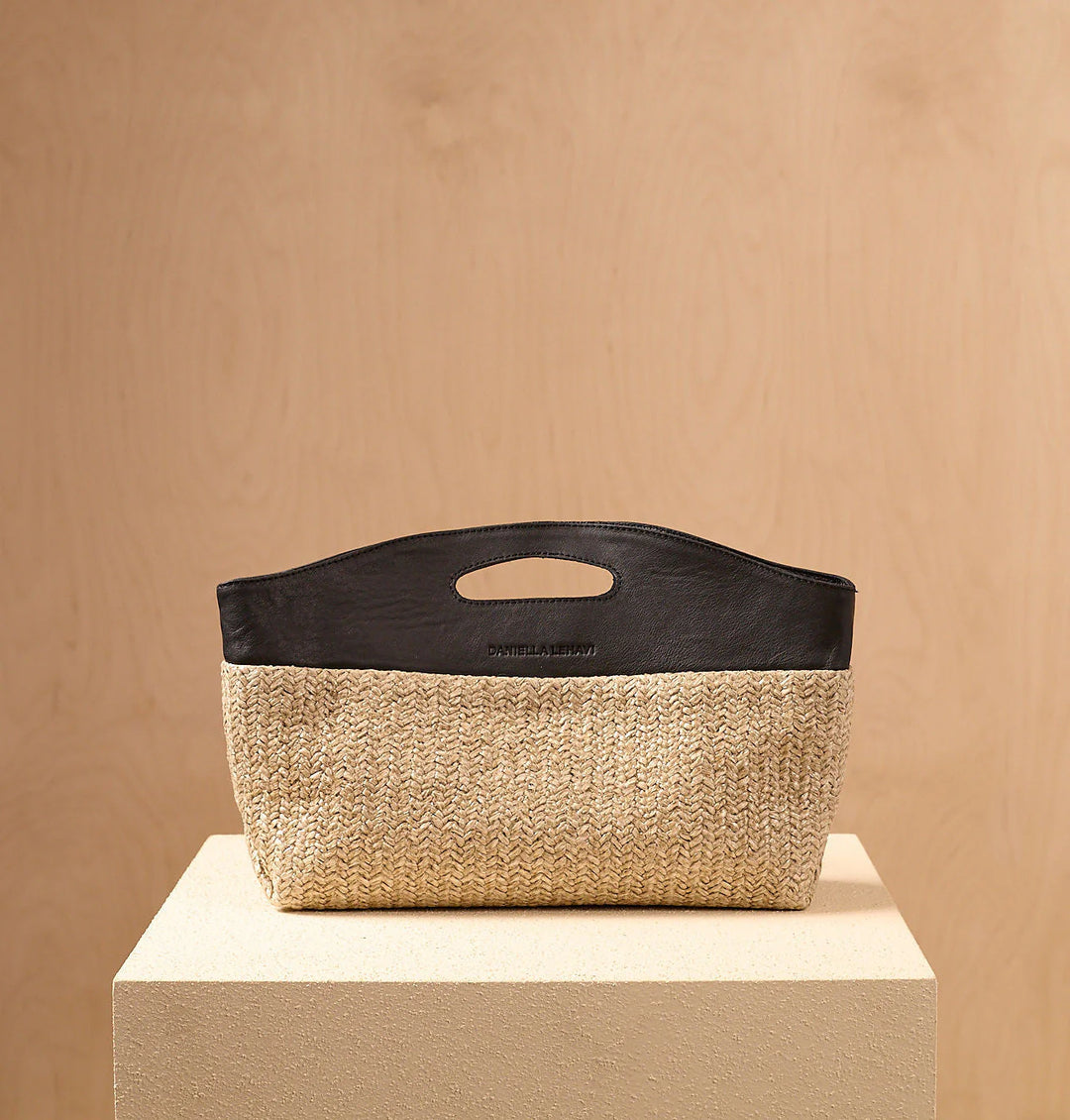 Daniella Lehavi Ocean Maxi Clutch Bag in Sand Straw available at Barbara Katz
