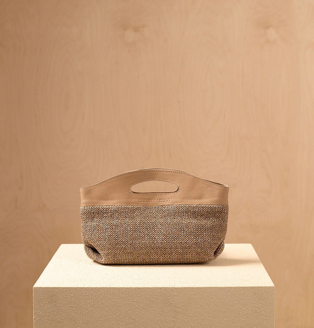 Daniella Lehavi Ocean Clutch Bag in Mocca Straw available at Barbara Katz