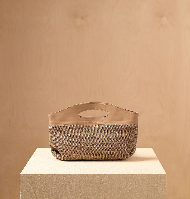 Daniella Lehavi Ocean Clutch Bag in Mocca Straw available at Barbara Katz