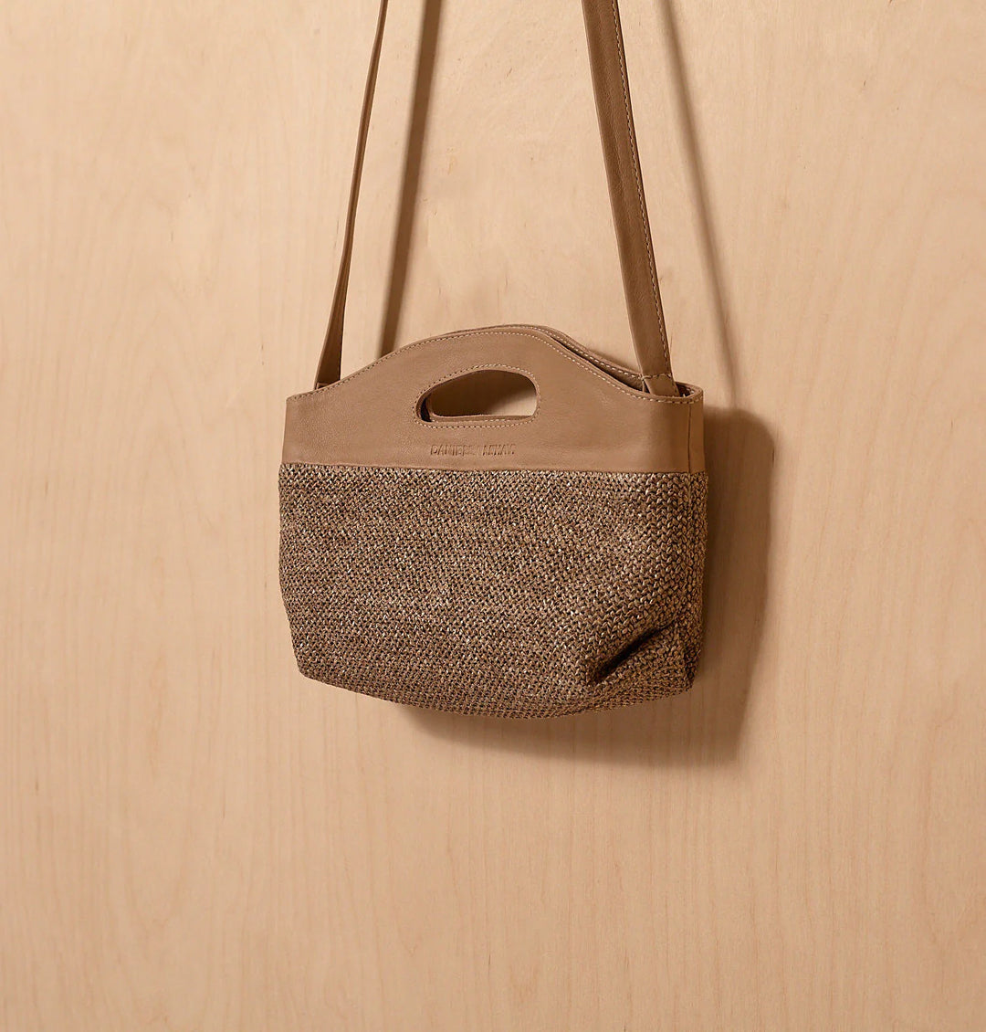 Daniella Lehavi Ocean Clutch Bag in Mocca Straw available at Barbara Katz