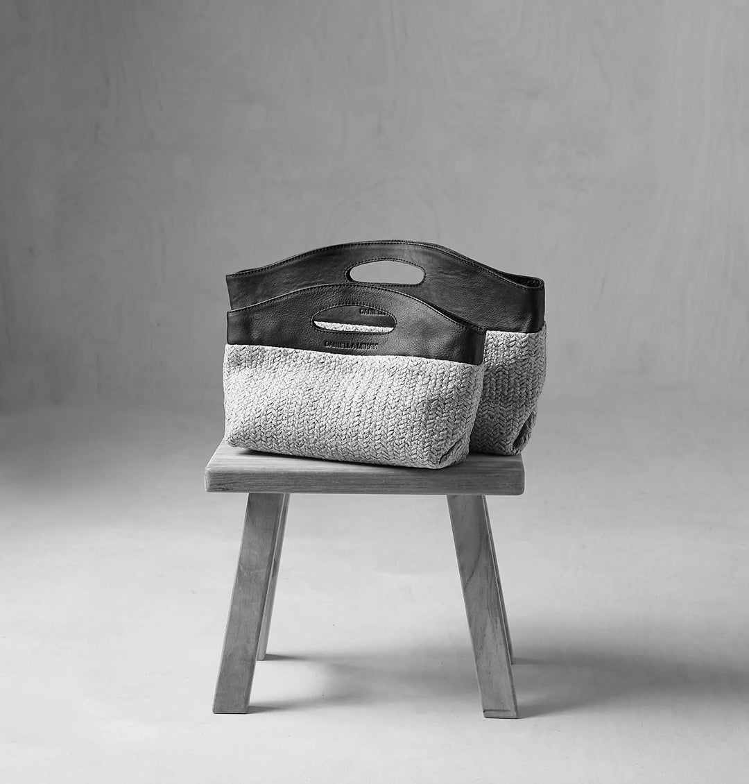 Daniella Lehavi Ocean Clutch Bag in Mocca Straw available at Barbara Katz