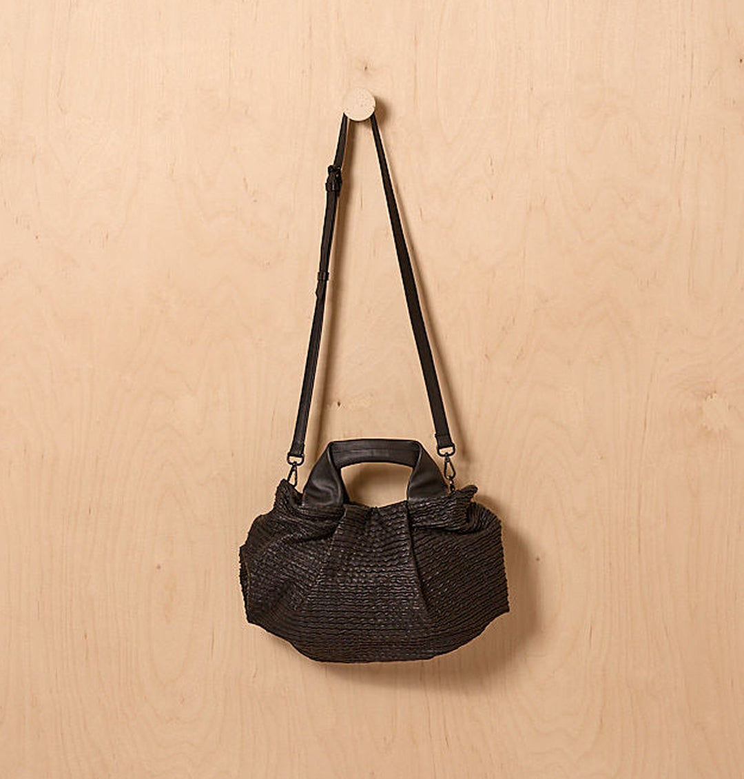 Daniella Lehavi Bali Satchel Bag in Wavy Black available at Barbara Katz