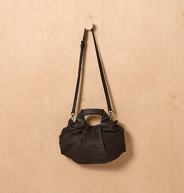 Daniella Lehavi Bali Satchel Bag in Wavy Black available at Barbara Katz