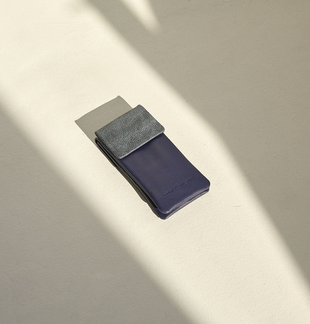 Daniella Lehavi Iris Double Glasses Case in Cloudy Navy available at Barbara Katz