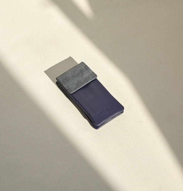 Daniella Lehavi Iris Double Glasses Case in Cloudy Navy available at Barbara Katz