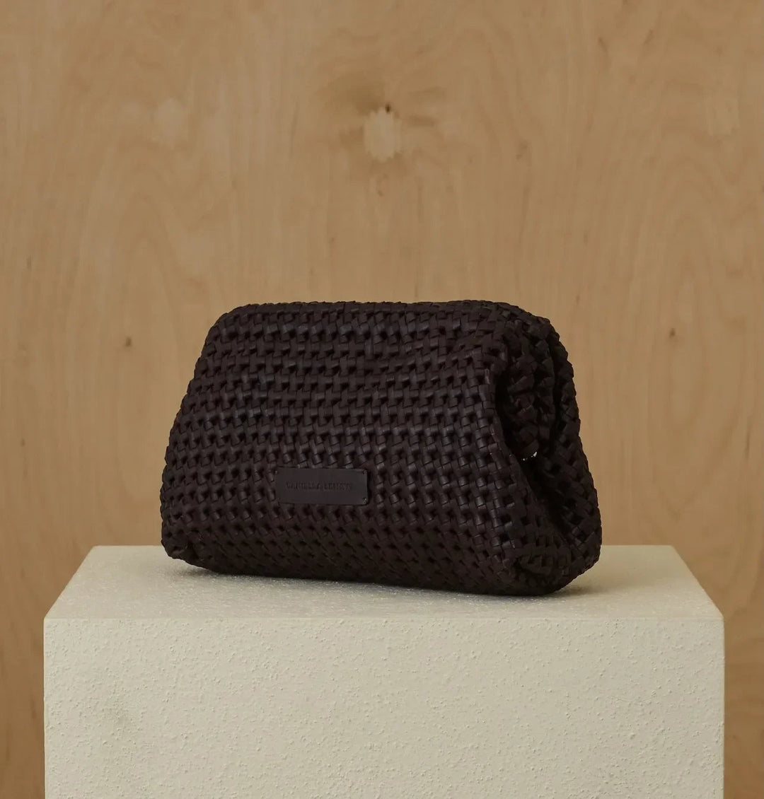Daniella Lehavi Vivian Clutch Bag in Chocolate available at Barbara Katz