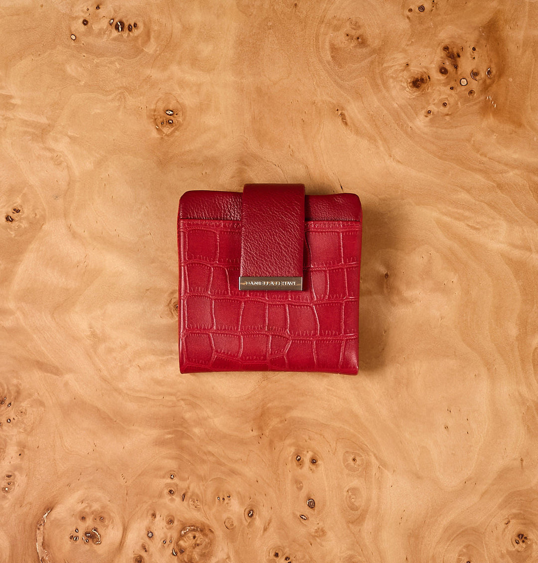 Daniella Lehavi Frida Medium Wallet in Red Croco available at Barbara Katz