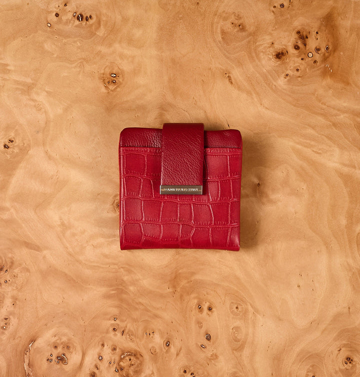 Daniella Lehavi Frida Medium Wallet in Red Croco available at Barbara Katz