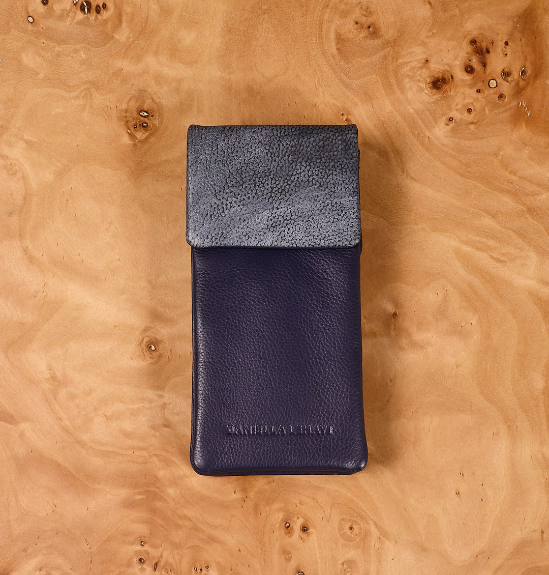 Daniella Lehavi Iris Double Glasses Case in Cloudy Navy available at Barbara Katz