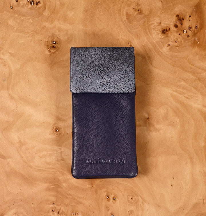 Daniella Lehavi Iris Double Glasses Case in Cloudy Navy available at Barbara Katz