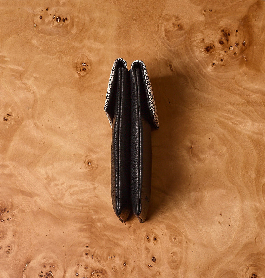 Daniella Lehavi Iris Double Glasses Case in Pebbled Black available at Barbara Katz