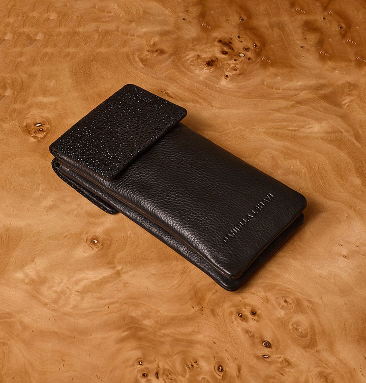 Daniella Lehavi Iris Double Glasses Case in Dazzled Black available at Barbara Katz