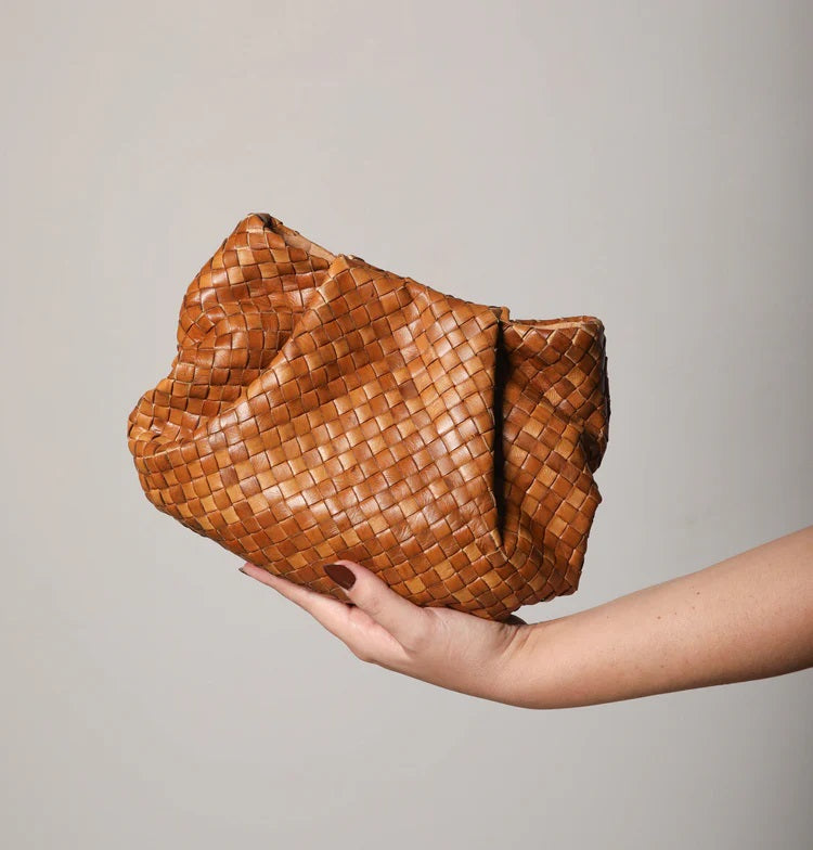 Daniella Lehavi Bali Mini Knotted Bag - Caramel Woven