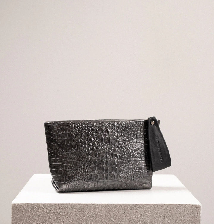 Daniella Lehavi Vega Small Clutch  - Pewter Croco