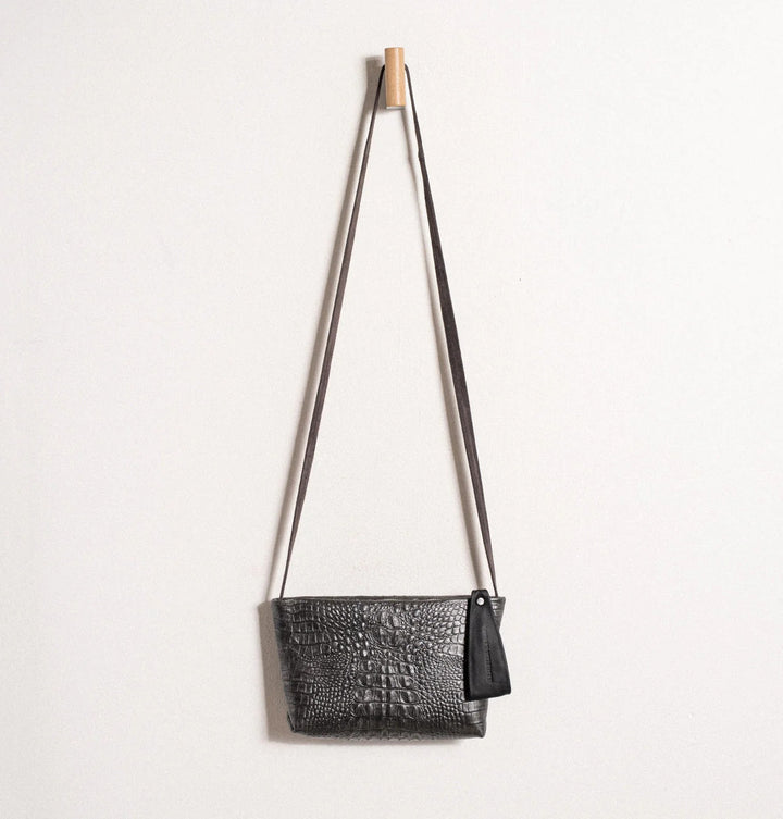 Daniella Lehavi Vega Small Clutch  - Pewter Croco
