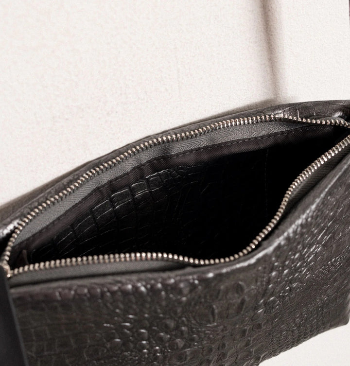 Daniella Lehavi Vega Small Clutch  - Pewter Croco