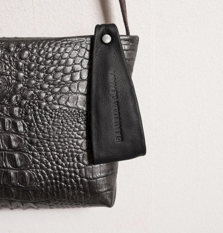 Daniella Lehavi Vega Small Clutch  - Pewter Croco