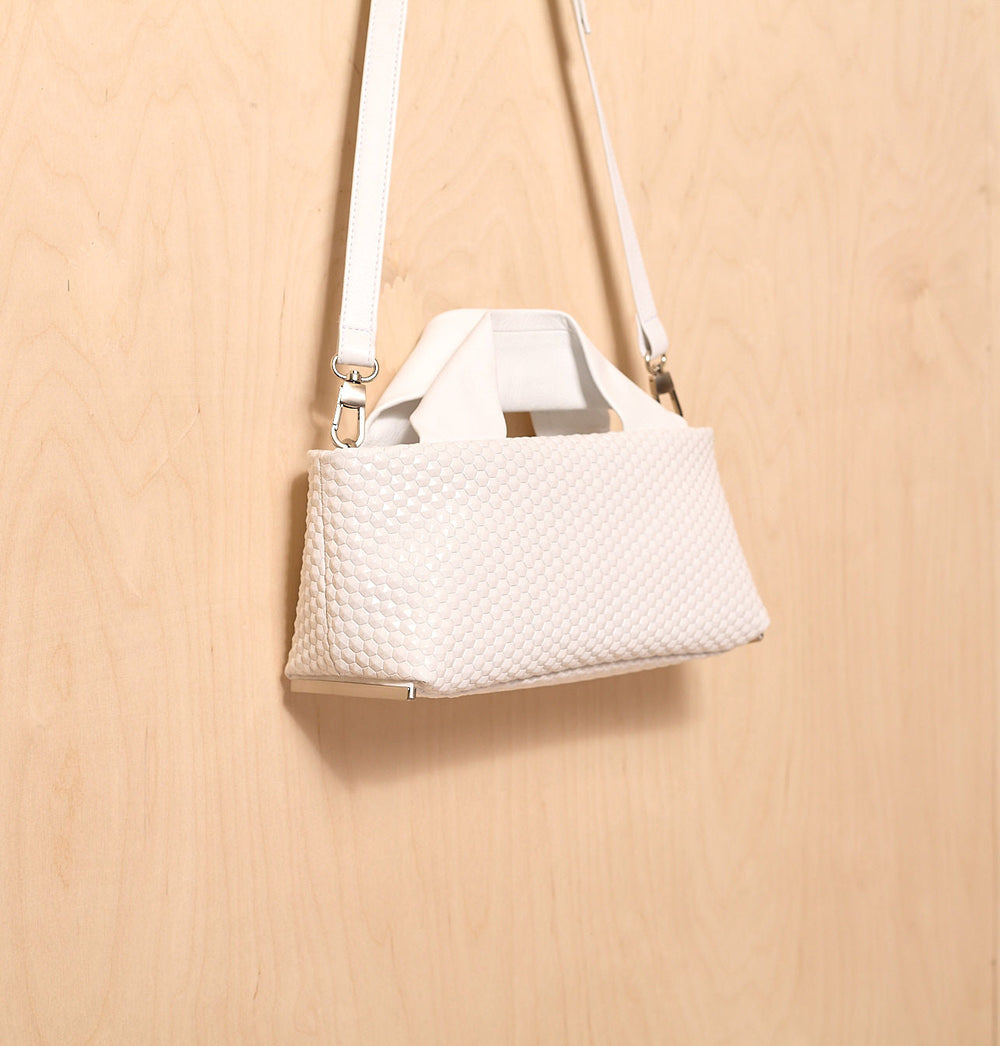 Daniella Lehavi Alexa Landscape Bag in 3D White available at Barbara Katz