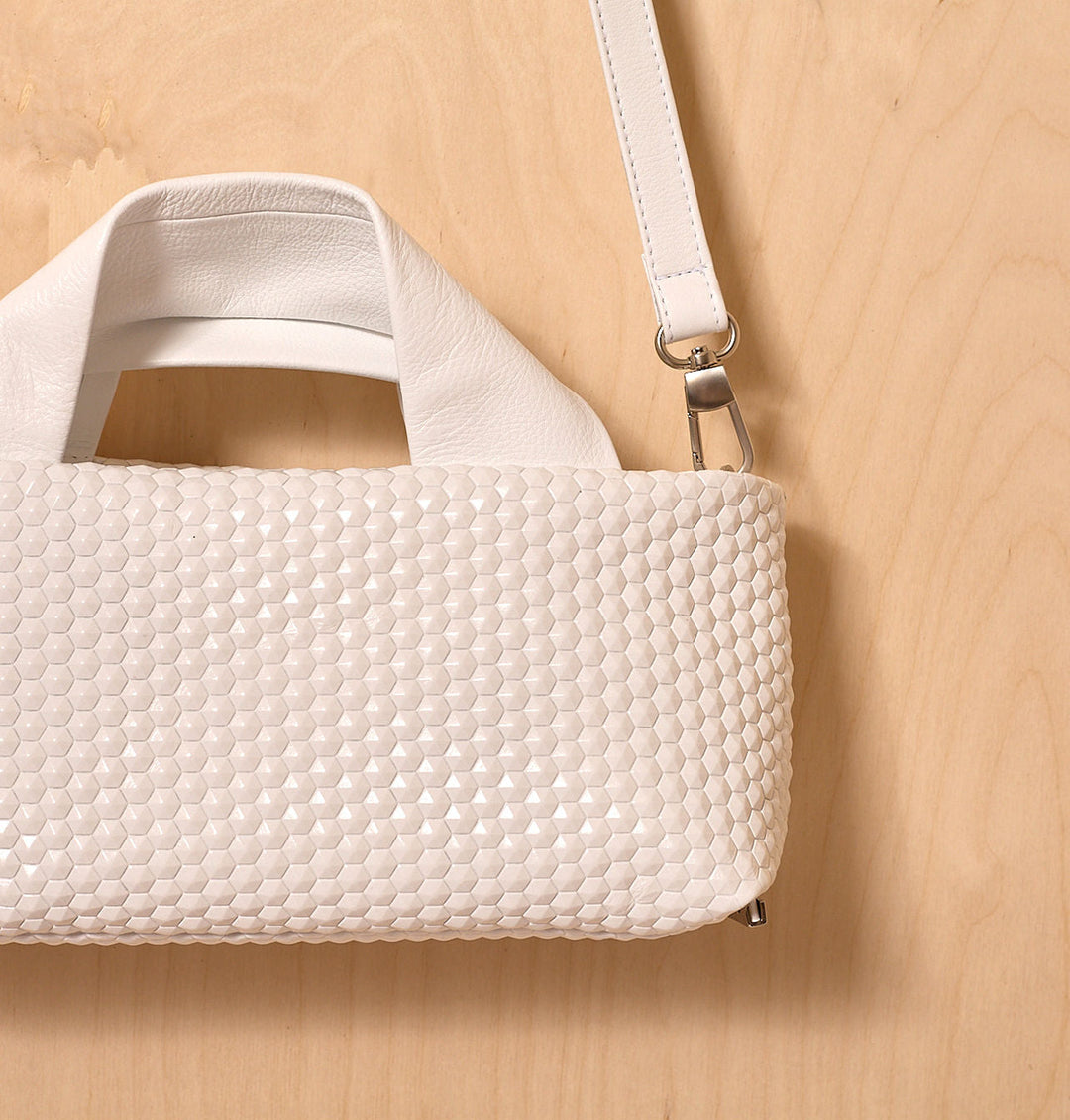 Daniella Lehavi Alexa Landscape Bag in 3D White available at Barbara Katz