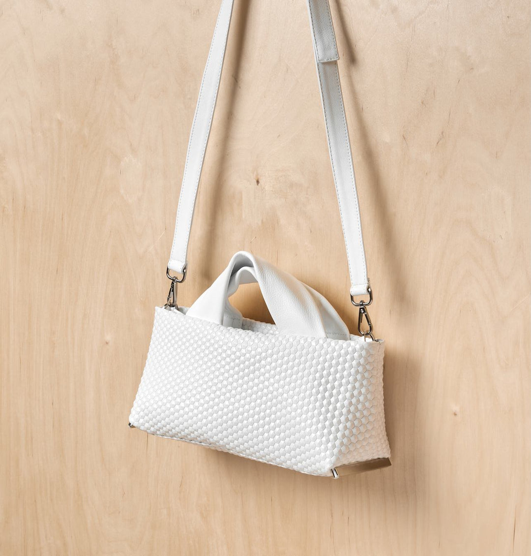Daniella Lehavi Alexa Landscape Bag in 3D White available at Barbara Katz