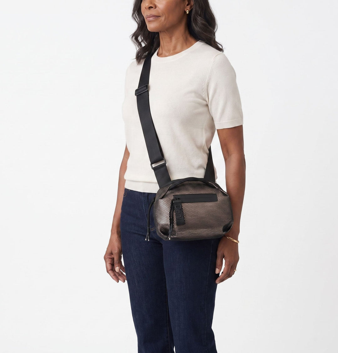 Daniella Lehavi Bonnie Crossbody Bag in Metallic available at Barbara Katz