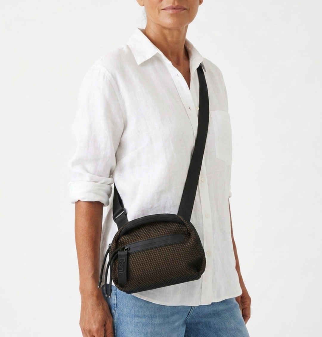 Daniella Lehavi Bonnie Mini Crossbody Bag in Cafe available at Barbara Katz