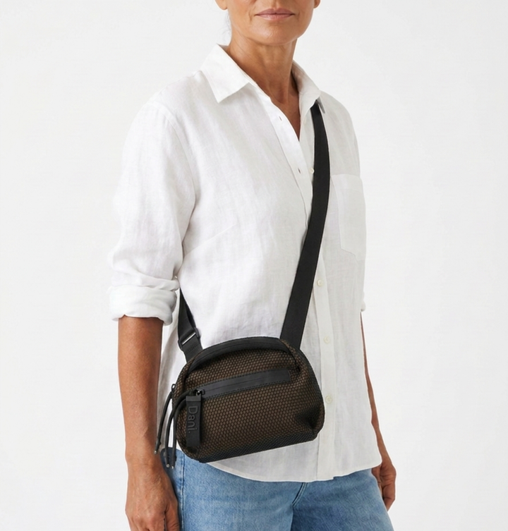 Daniella Lehavi Bonnie Mini Crossbody Bag in Cafe available at Barbara Katz