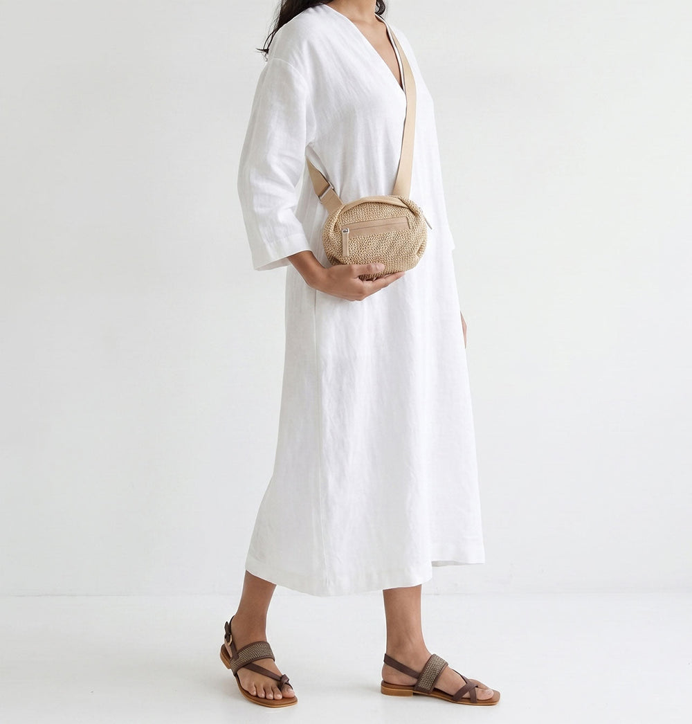 Daniella Lehavi Bonnie Mini Crossbody Bag in Straw available at Barbara Katz