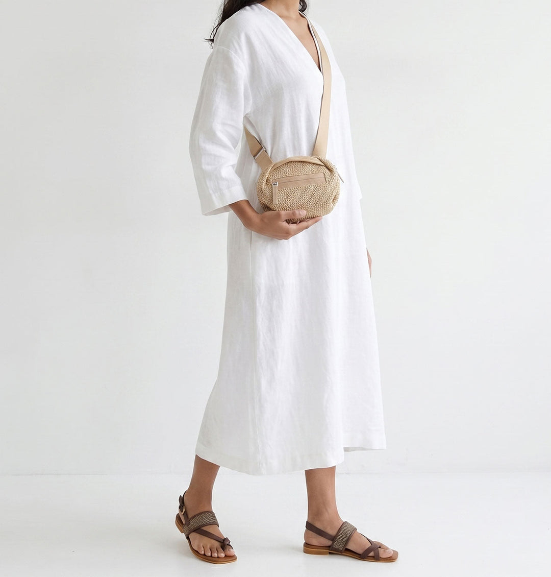 Daniella Lehavi Bonnie Mini Crossbody Bag in Straw available at Barbara Katz