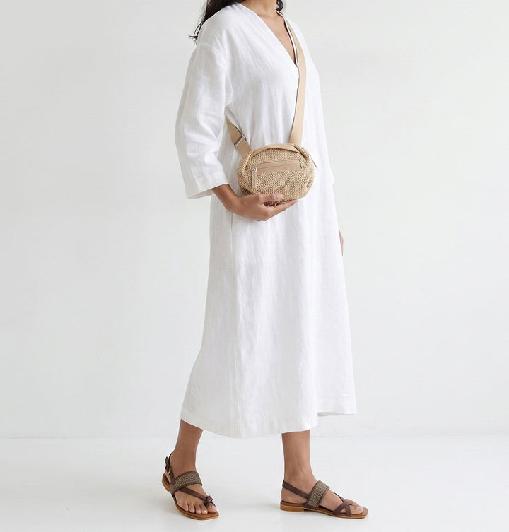 Daniella Lehavi Bonnie Mini Crossbody Bag in Straw available at Barbara Katz