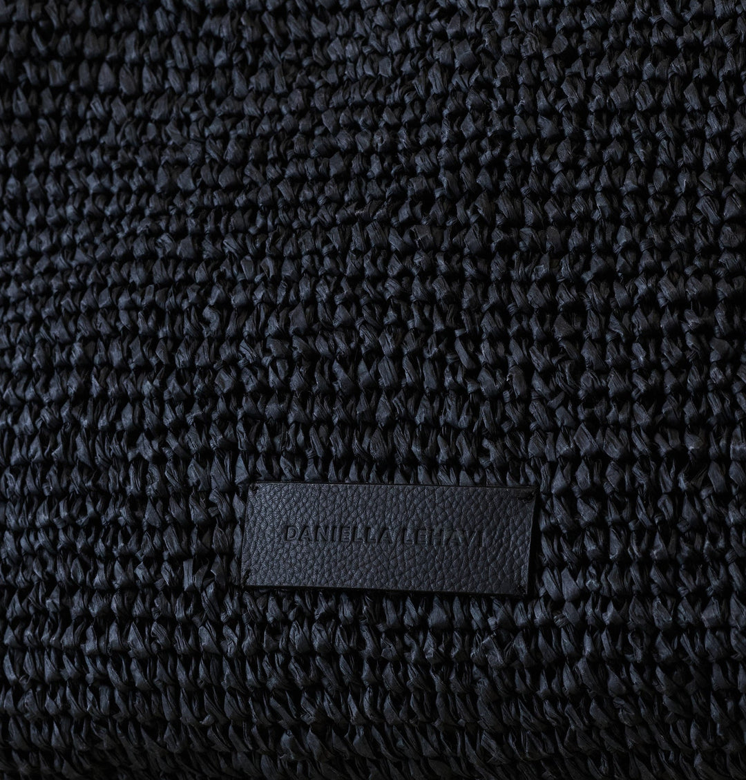 Daniella Lehavi Casablanca Small Clutch Bag in Black Straw available at Barbara Katz
