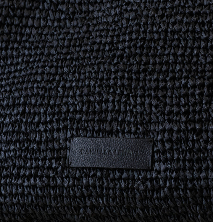 Daniella Lehavi Casablanca Small Clutch Bag in Black Straw available at Barbara Katz