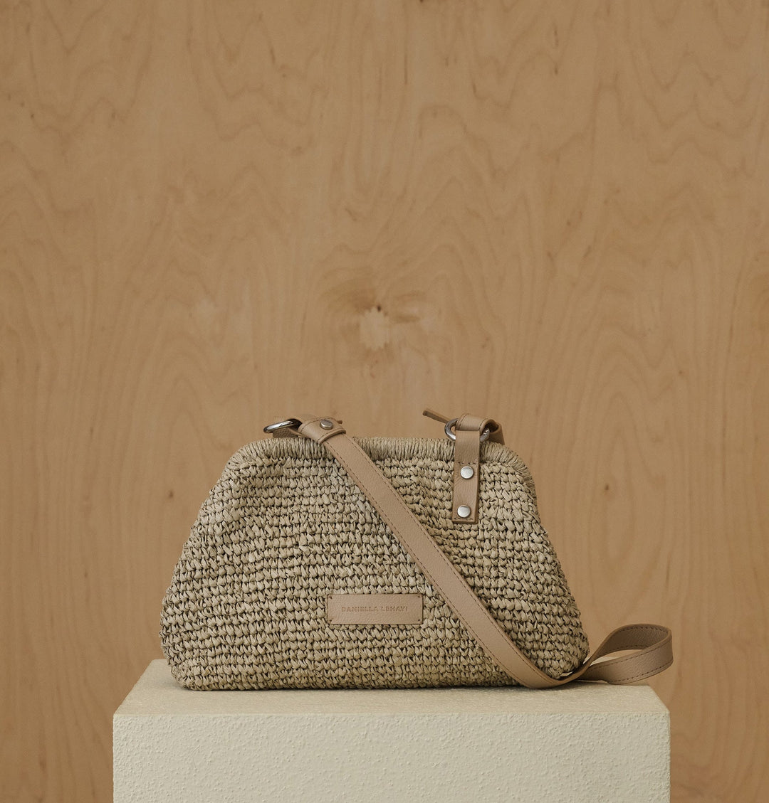 Daniella Lehavi Casablanca Small Clutch Bag in Seaweed Straw available at Barbara Katz