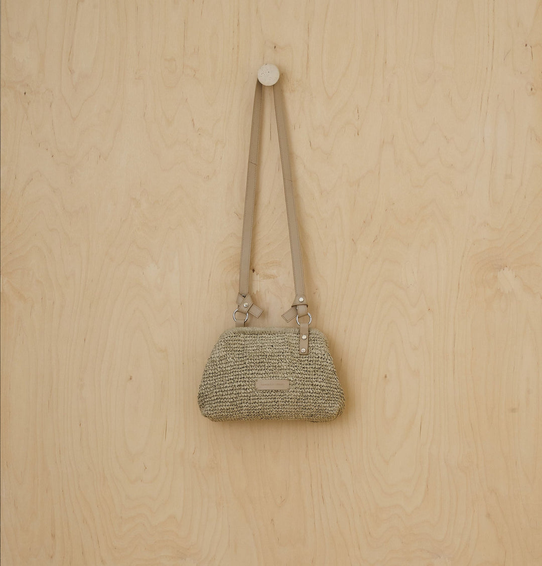 Daniella Lehavi Casablanca Small Clutch Bag in Seaweed Straw available at Barbara Katz