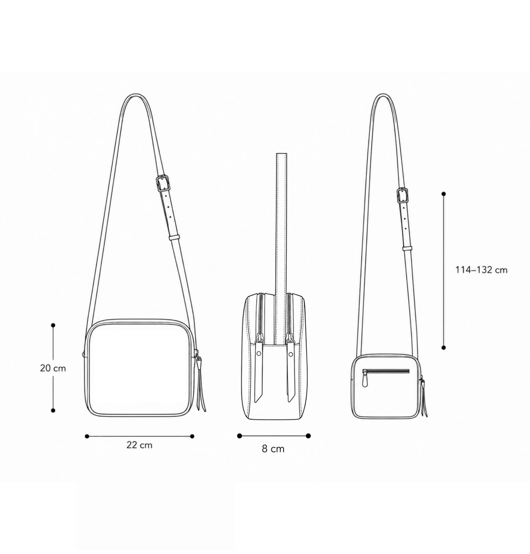 Daniella Lehavi Louise Soft Bag measurements