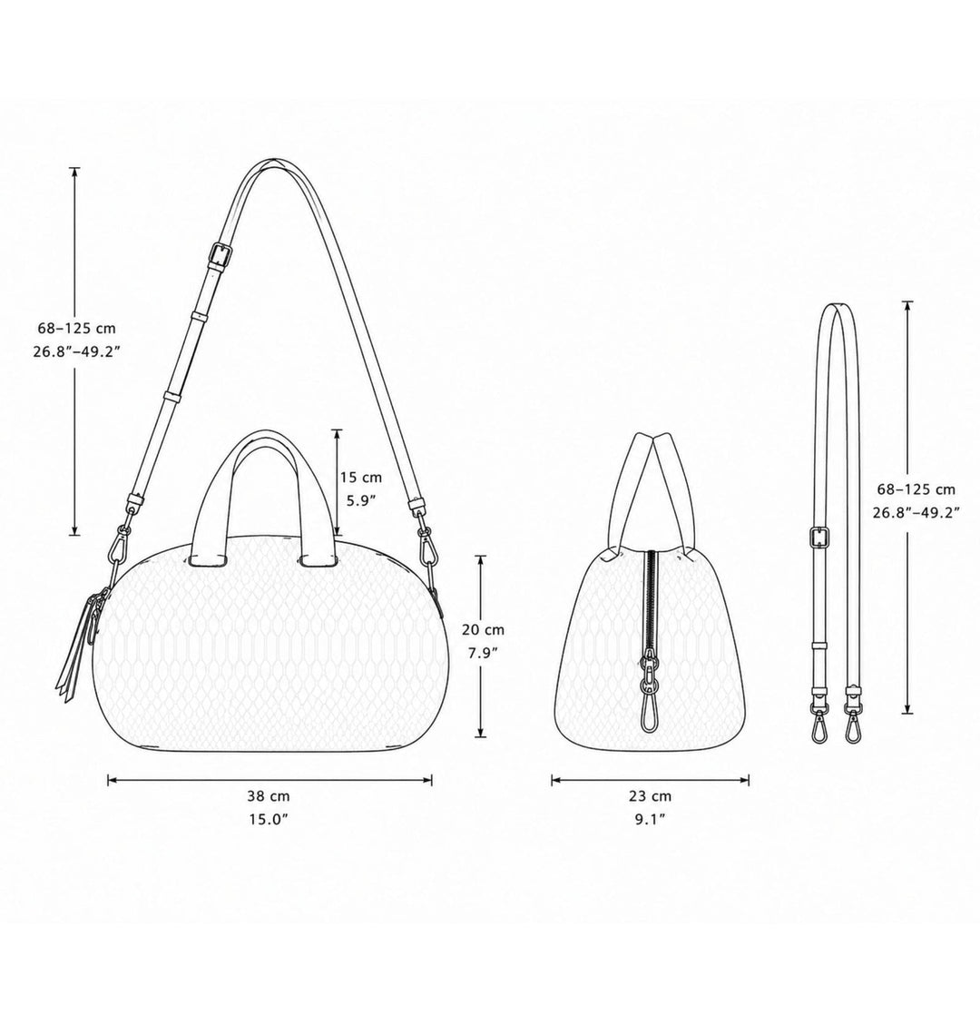 Daniella Lehavi Malika Large Satchel Bag measurements
