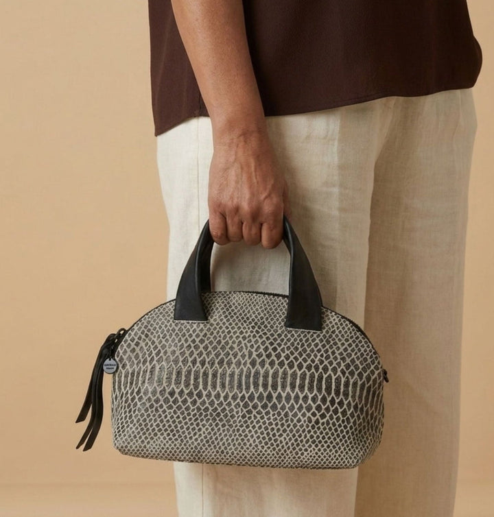 Daniella Lehavi Malika Medium Satchel Bag in Ice available at Barbara Katz