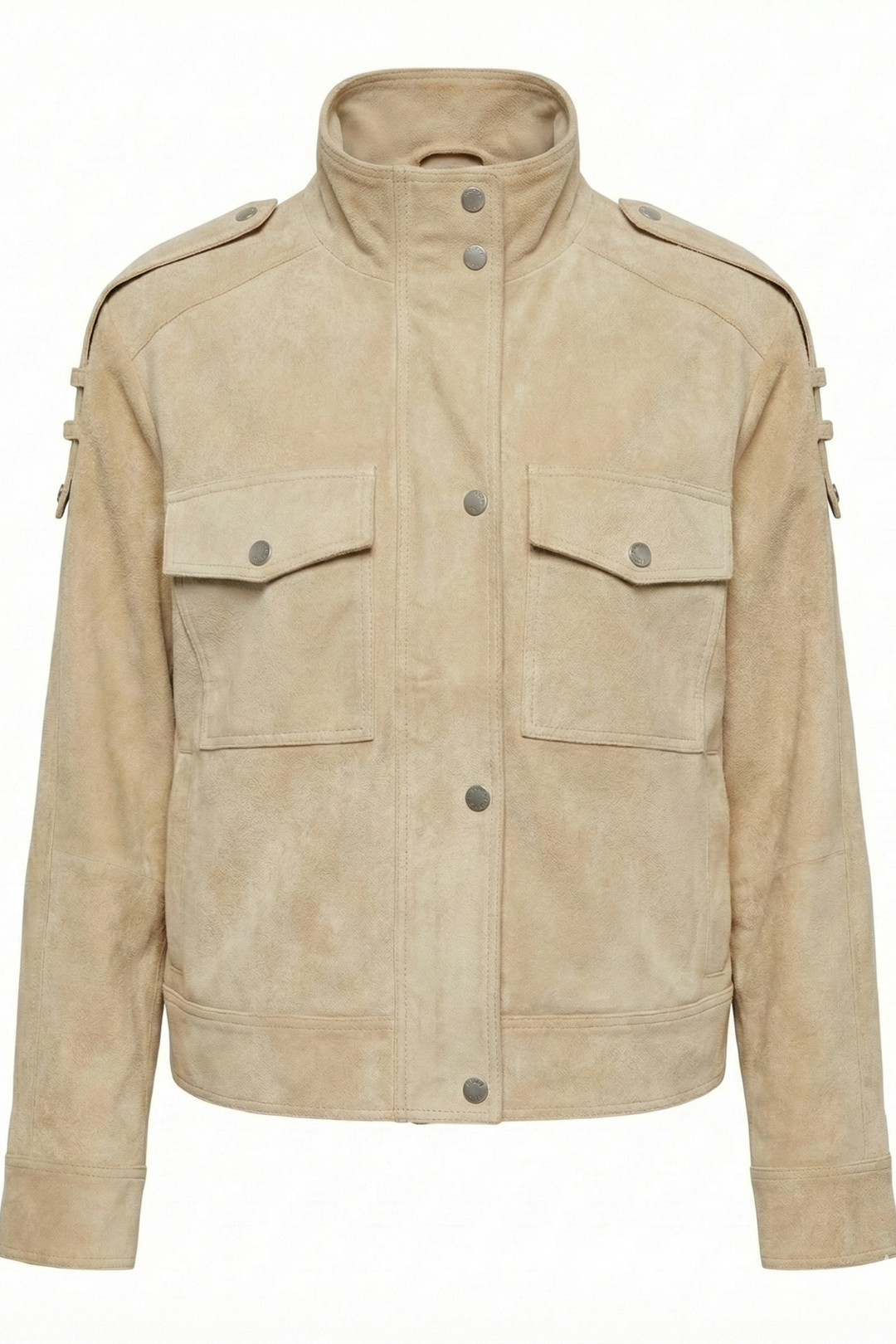 Adroit Atelier Darcy Funnel-Neck Zip Front Jacket in Cream available at Barbara Katz