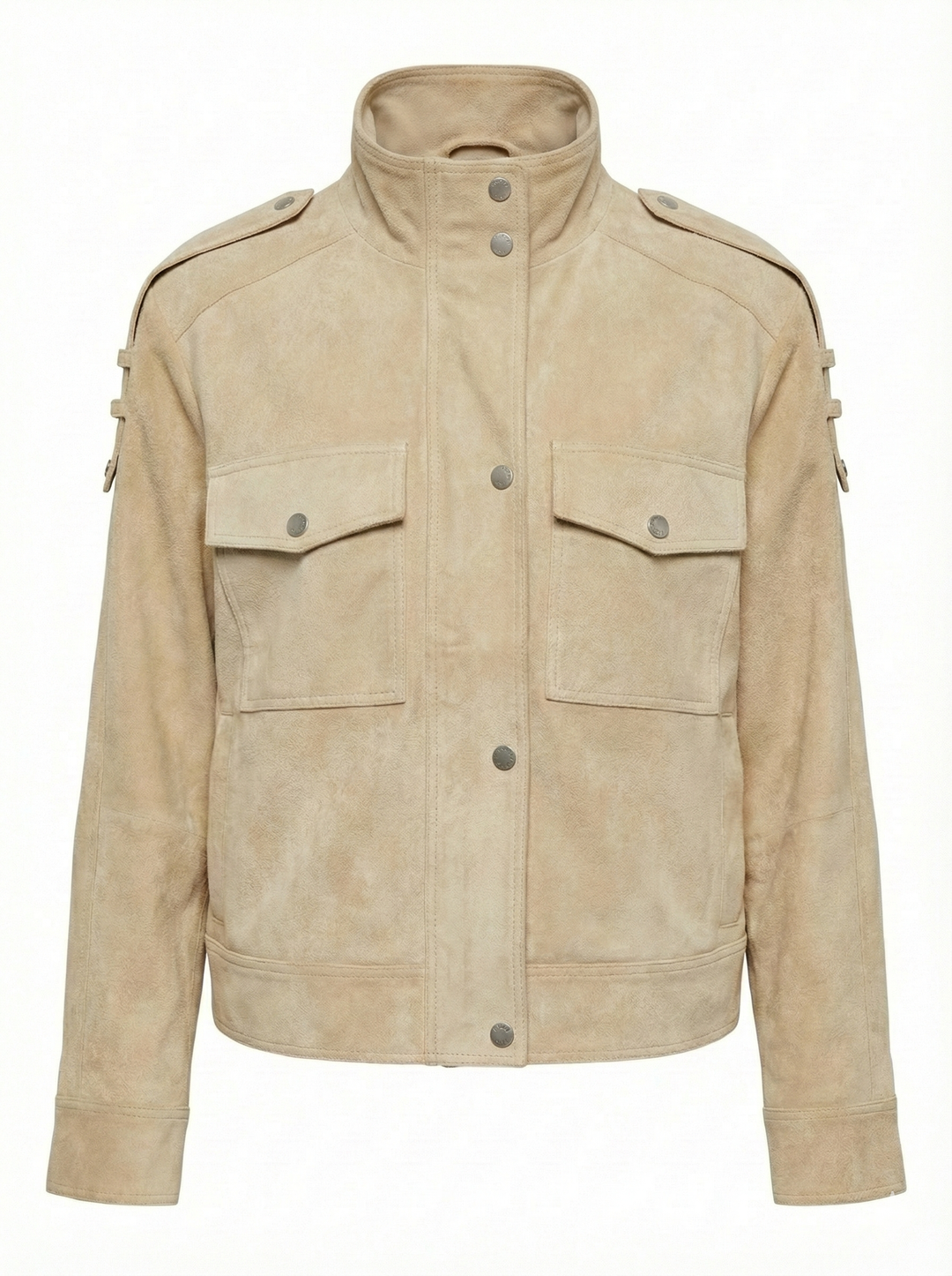 Adroit Atelier Darcy Funnel-Neck Zip Front Jacket in Cream available at Barbara Katz