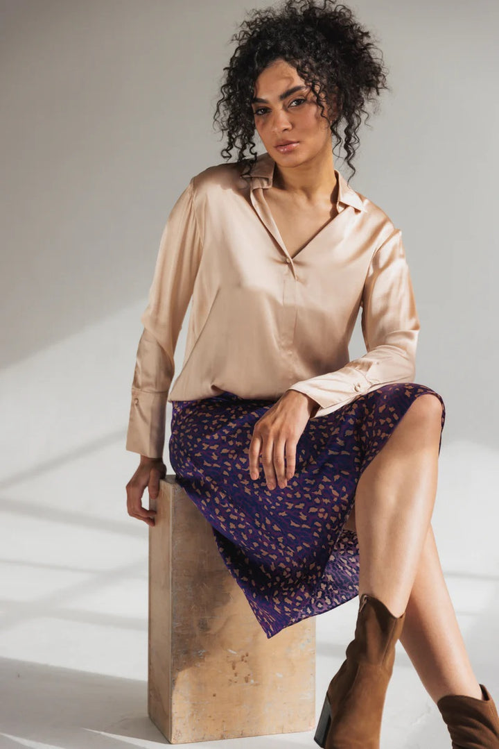 Daria Silk Shirt - Champagne