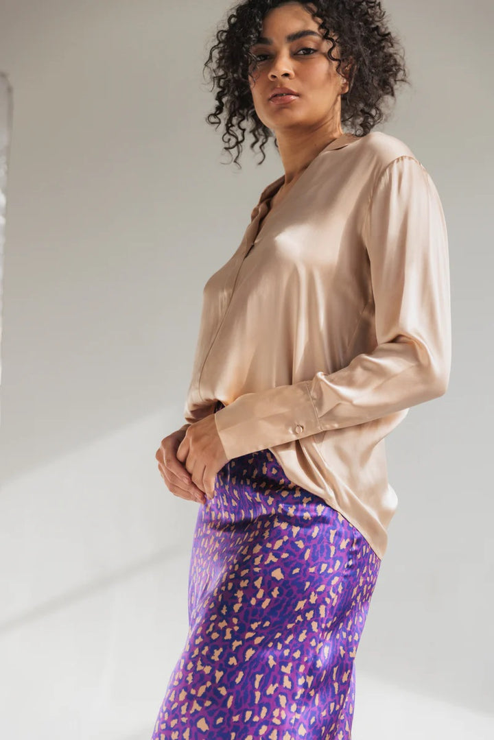 Daria Silk Shirt - Champagne