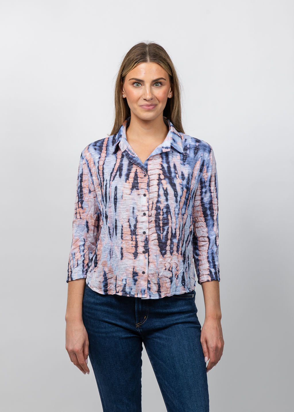 David Cline Evie Cropped Button Shirt in Ink available at Barbara Katz