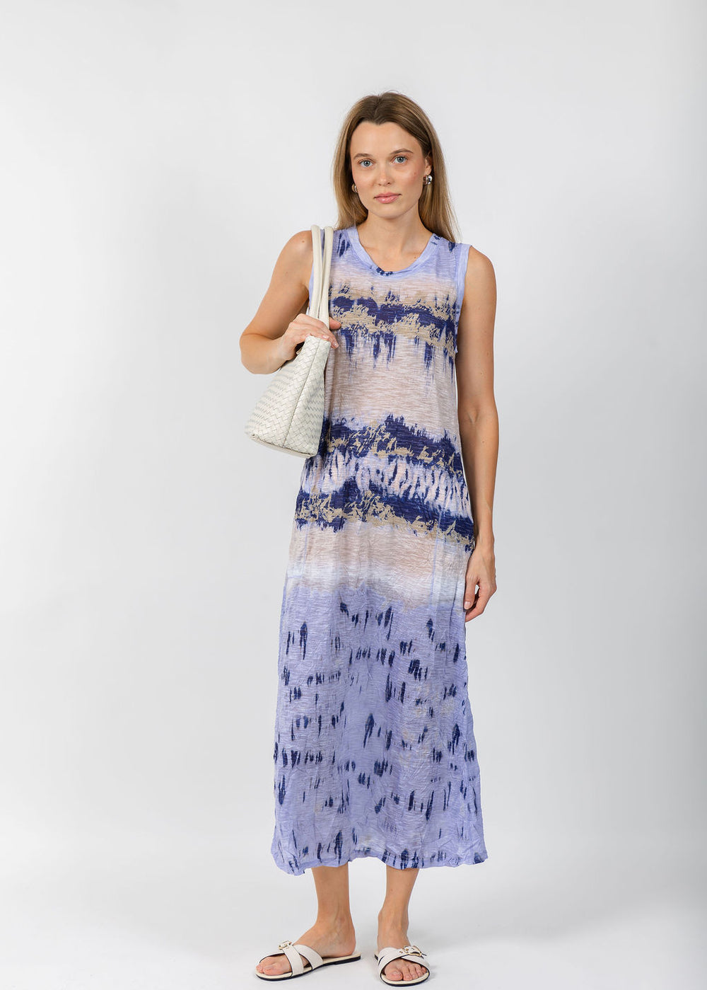 David Cline Laura Long Maxi Dress in Iris available at Barbara Katz
