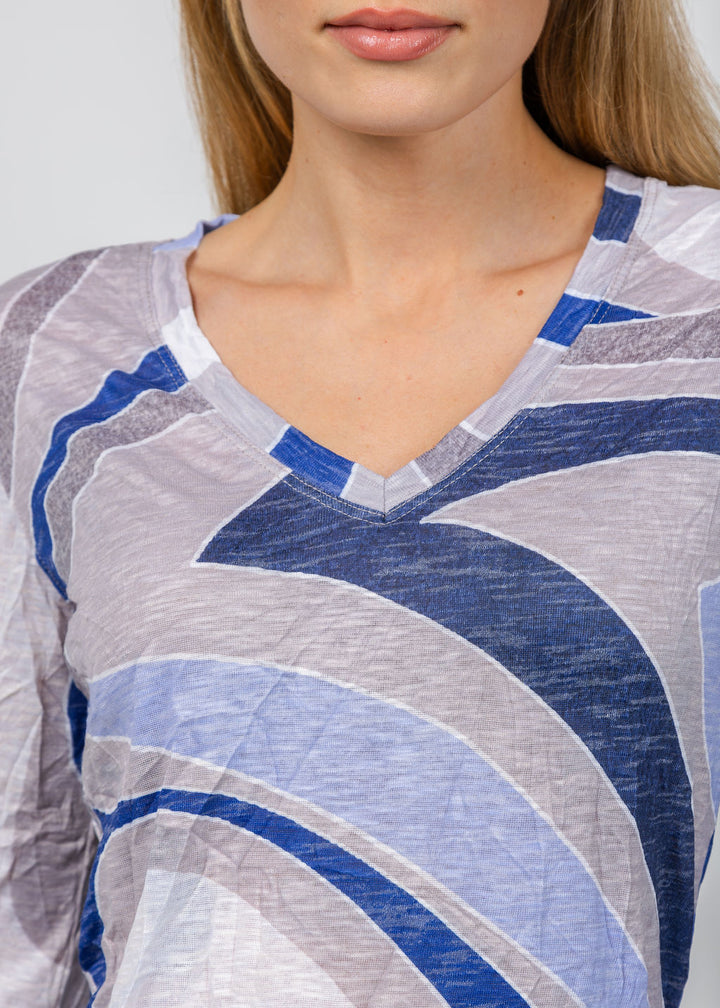 David Cline Lexi V-Neck Tee in Peri available at Barbara Katz
